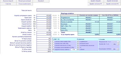 Honorarberechnungstabelle für öffentliche Bauvorhaben in der Provinz Bozen